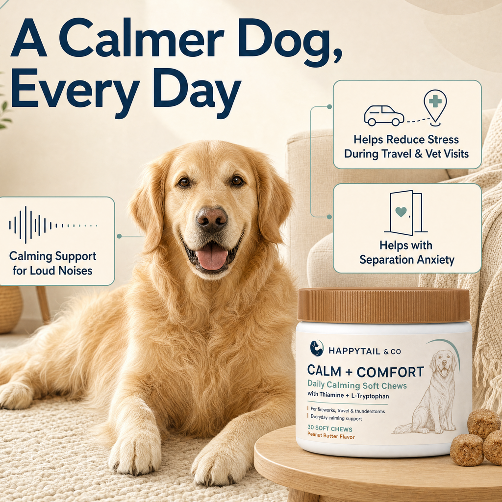 HappyTail & Co. Calm Support Chews - Calming Support for Dogs