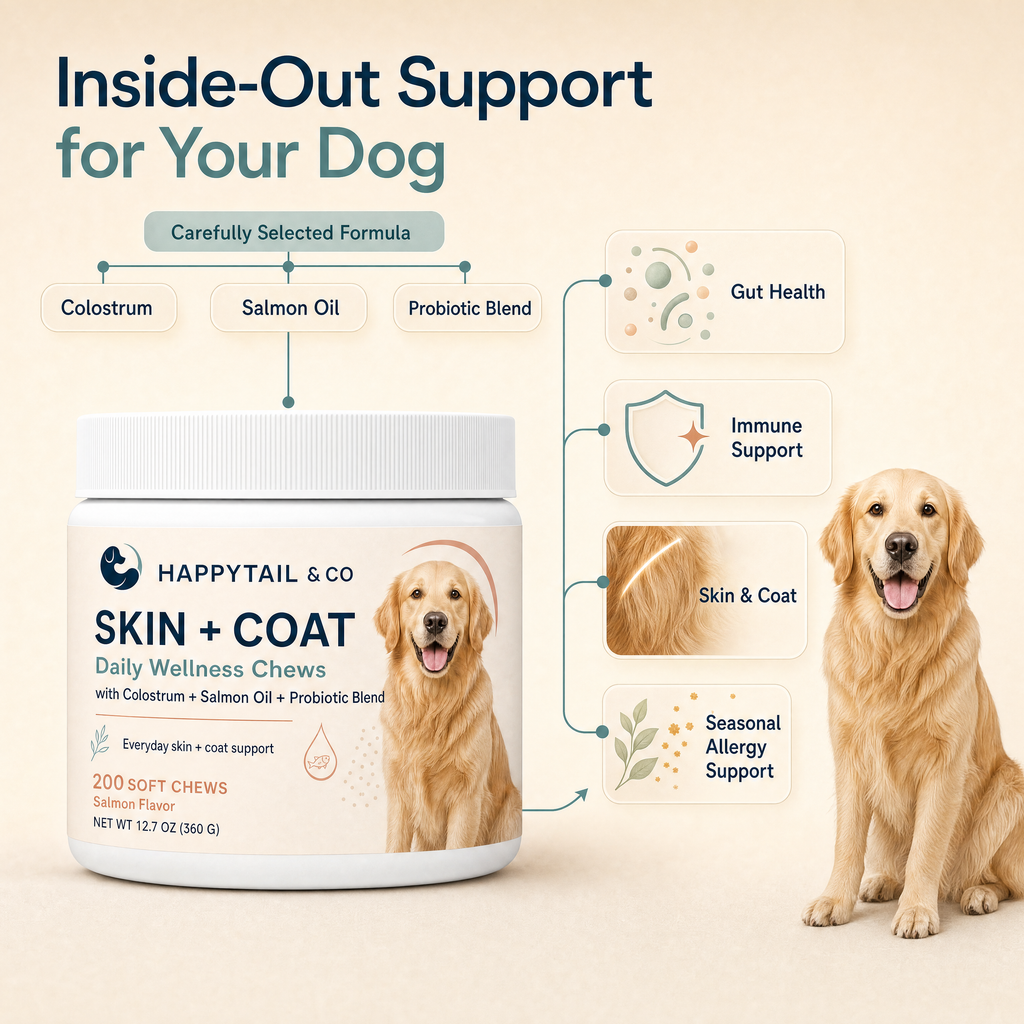 HappyTail & Co. Skin + Coat Chews -Salmon Skin & Coat Support